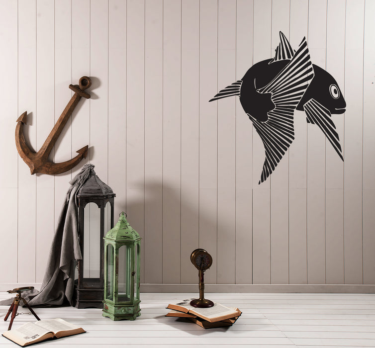 Наклейка на стену из винила Рыба Море Океан Животные Морская наклейка Декор Уникальный подарок (n1162)