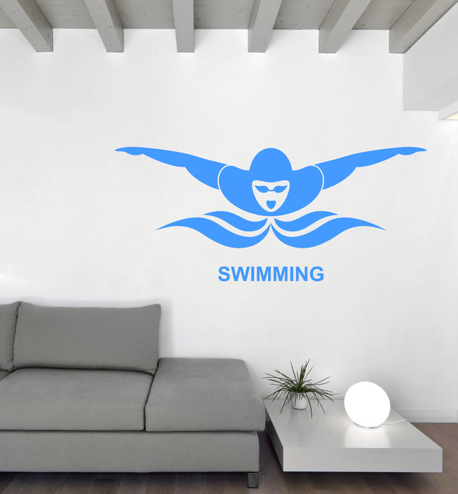 Wall Decal Vinyl Water Sport Swimming Butterfly Swim Sign Sticker Unique Gift (n1167)