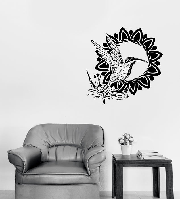 Wall Vinyl Decal Sticker Hummingbird Totem Bird with Frame Sun Sign Unique Gift (n1180)
