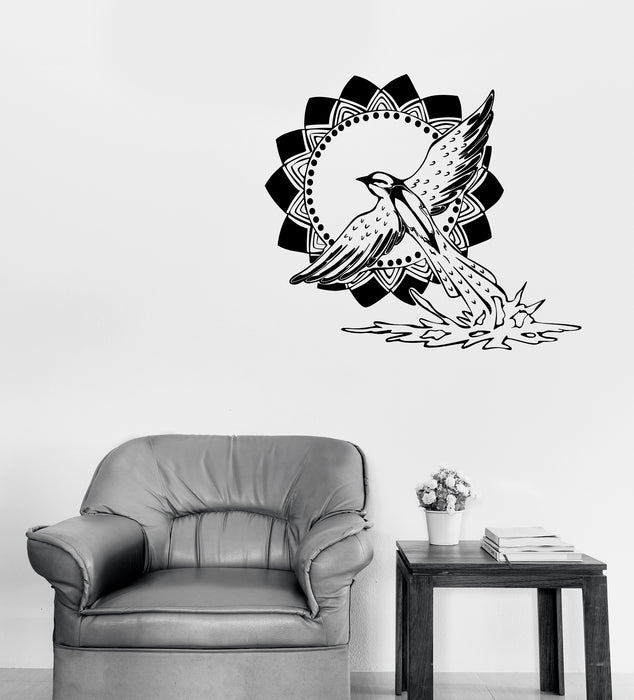 Vinyl Decal Wall Sticker Amazing Totem Bird with Frame Sun Sign Unique Gift (n1182)
