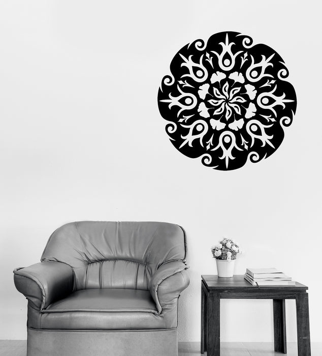 Large Wall Vinyl Decal Circle Mandala Flower Ornament Nature Meditation Decor (n1192)