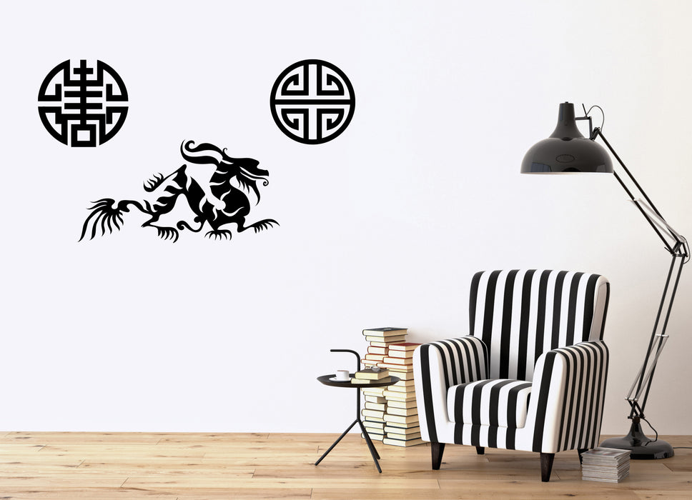Wall Vinyl Decal Oriental Mythological Chinese Fantasy Dragon Sticker Unique Gift  (n1193)