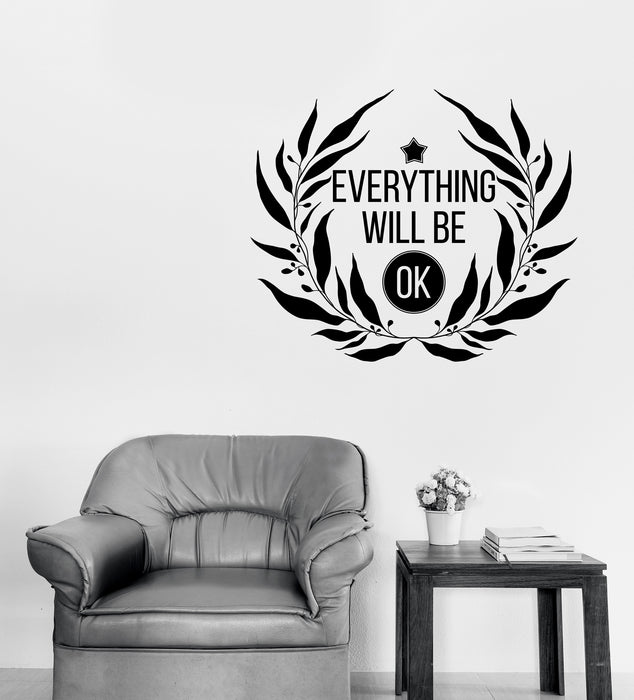 Vinyl Wall Decal Poster with Floral Elements Motivation Quote Sticker Unique Gift (n1212)