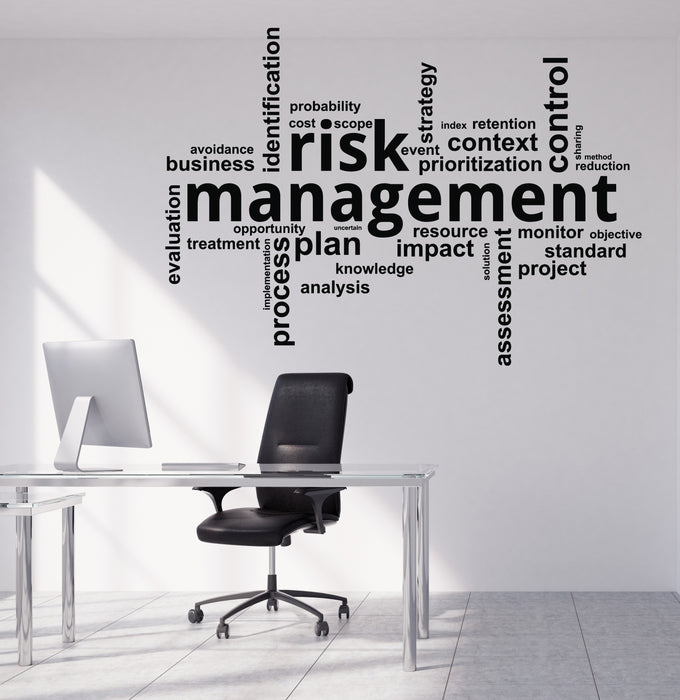 Wall Vinyl Decal Word Cloud Risk Management Interior Decor Unique Gift (n1213)