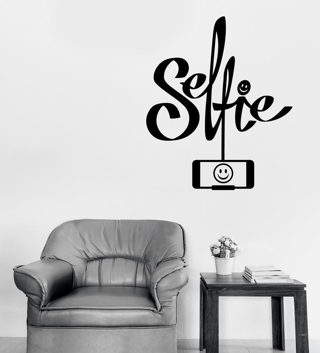 Wall Vinyl Decal Talking Selfie Photo on Smart Phone Home Decor Unique Gift (n1215)
