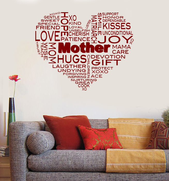 Wall Sticker Vinyl Decal Happy Mothers Day Word Cloud Decor Unique Gift (n1216)
