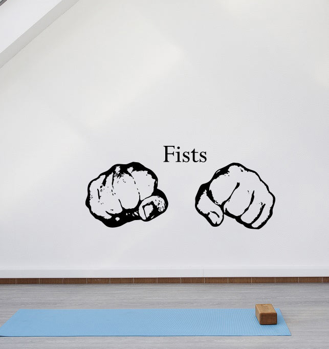 Vinyl Decal Wall Sticker Fists Fitness Gym Training Hall Decor Unique Gift (n1219)