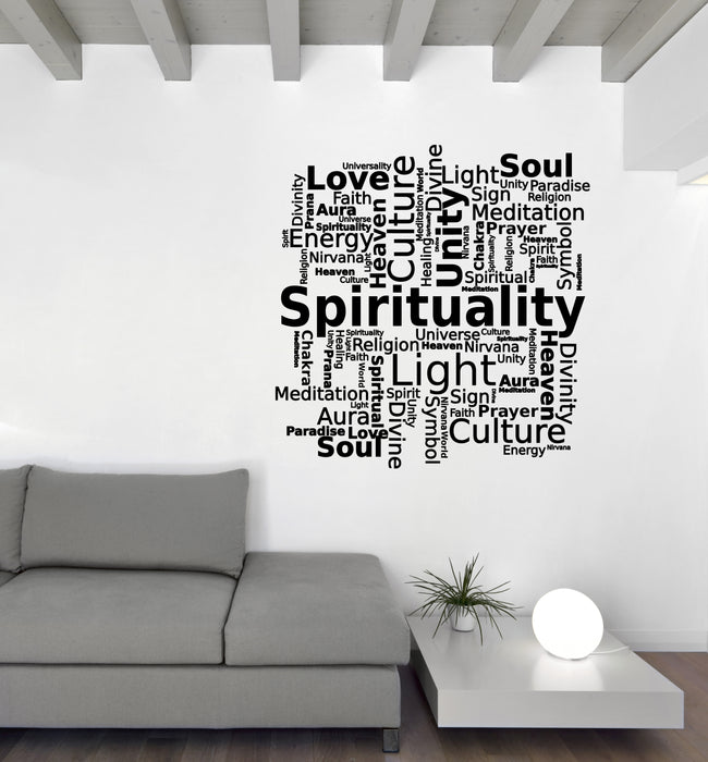 Wall Vinyl Decal Sticker Word Cloud Spirituality Culture Energy Soul Unique Gift (n1225)