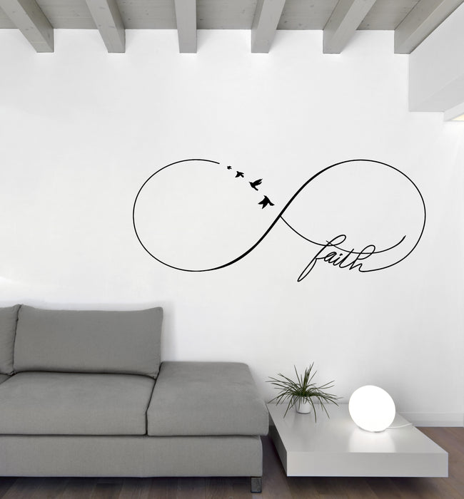 Vinyl Decal Wall Sticker Sign Infinity Faith with Little Birds Unique Gift (n1226)