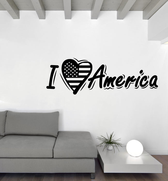 Большая виниловая наклейка на стену Love USA Word Lettering Уникальный подарок Декор комнаты (n1231)