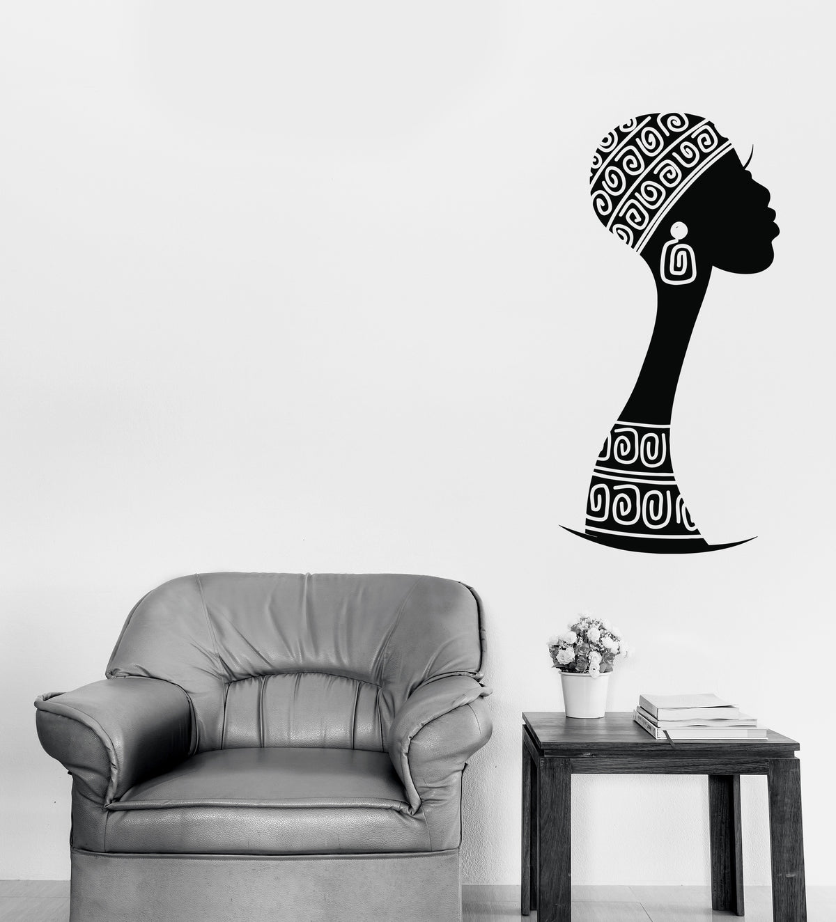 Wall Vinyl Decal Sticker Egyptian Female Head Silhouette Unique Gift A ...