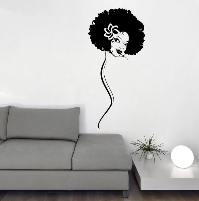 Wall Sticker Vinyl Decal Portrait of African-American Girl Woman Decor Unique Gift (n1235)