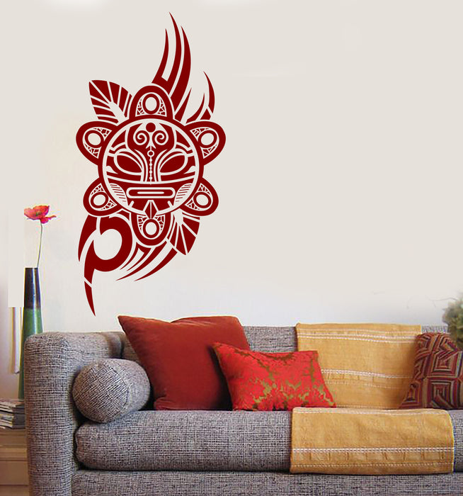 Large Wall Vinyl Decal Sticker Tribal Mask Taino Sun Sticker Art Decor Unique Gift (n1240)