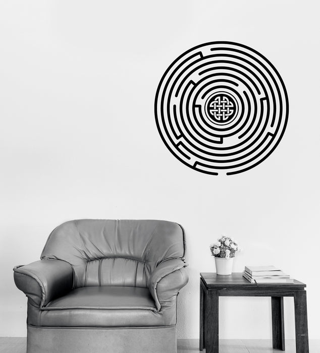 Wall Sticker Vinyl Decal Circle Labyrinth with Celtic Ornament Unique Gift (n1246)