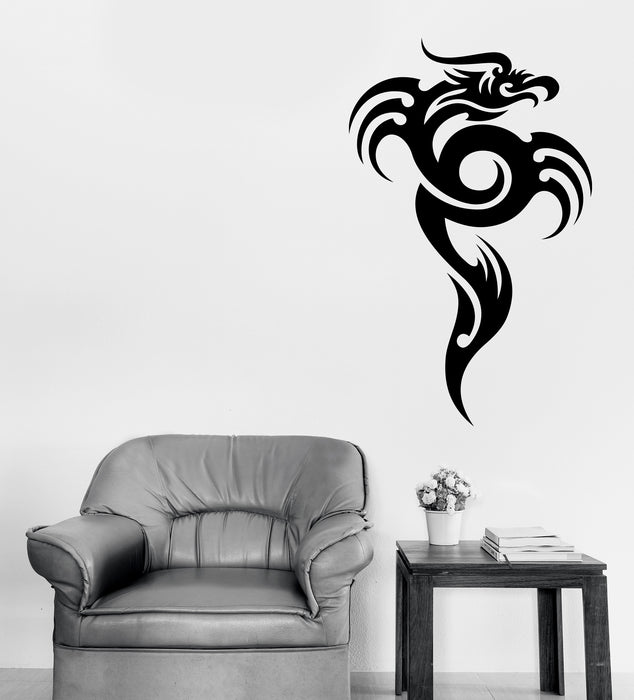 Vinyl Decal Wall Sticker Oriental Fire-Breathing Dragon Tattoo Style Unique Gift (n1250)