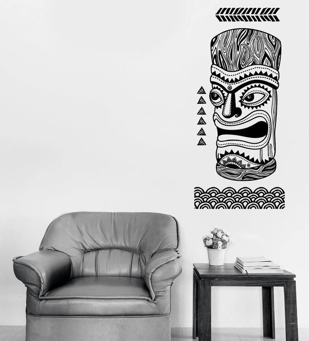 Wall Vinyl Decal Hawaiian Totem Pole Mask Interior Sticker Decoration Unique Gift (n1263)