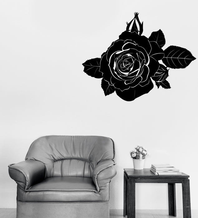 Large Vinyl Decal Wall Sticker Buds Rose Flowers Rosebud Unique Gift (n1285)
