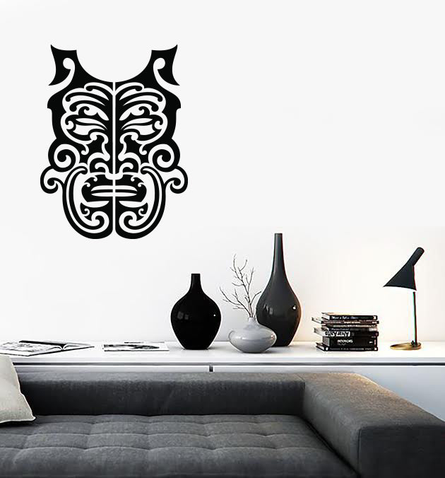 Wall Vinyl Decal Oriental Tattoo Mayan Mask Home Interior Decor Unique Gift (n1305)