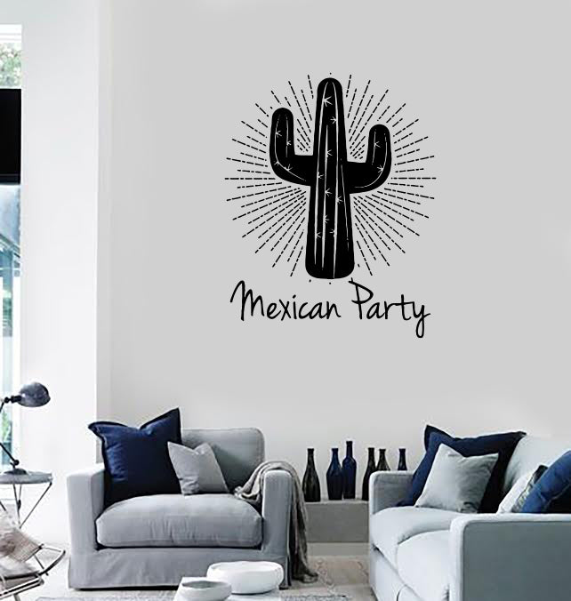 Wall Sticker Vinyl Decal Quote Words Mexican Party Cactus Decor Unique Gift (n1310)