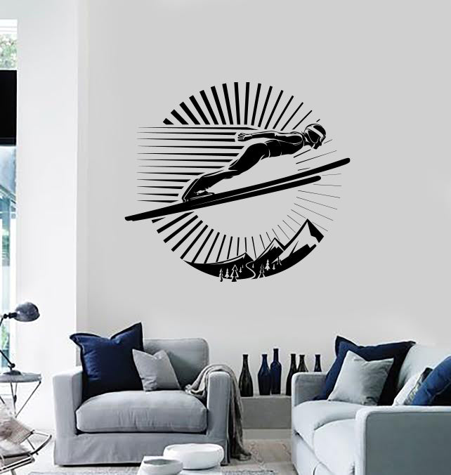 Wall Sticker Vinyl Decal Competition Ski Jumping Mountains Sport Lifestyle Unique Gift (n1311)
