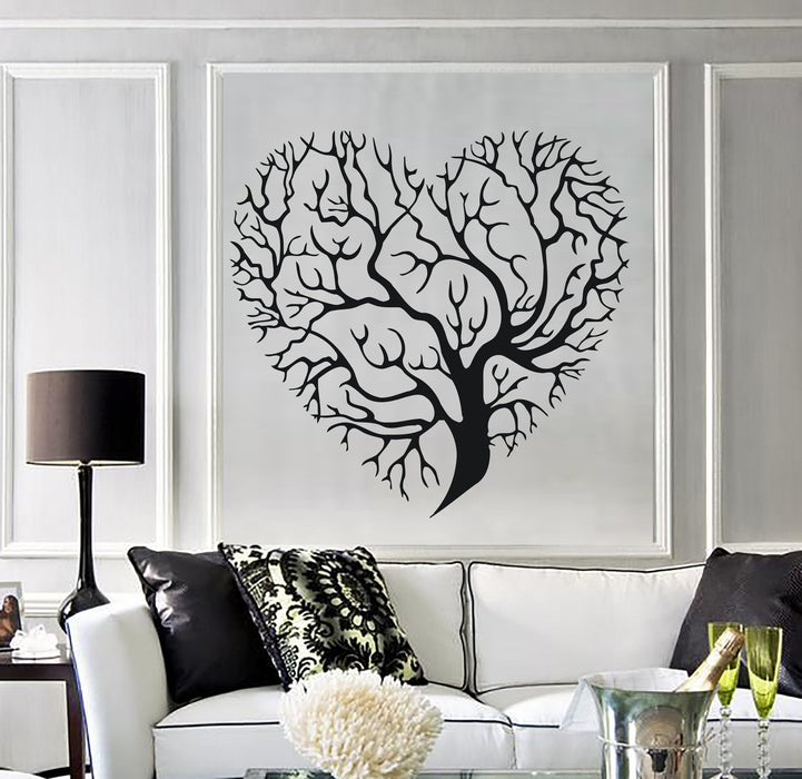 Wall Vinyl Sticker Decor Abstract Image Tree Branch Formed  Heart Shape Unique Gift (n184)