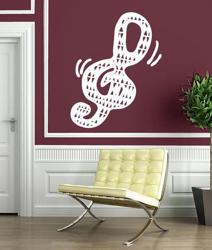 Wall Vinyl Sticker Decal Musical Key Notes Music Art School Wall Decor Unique Gift (n325)