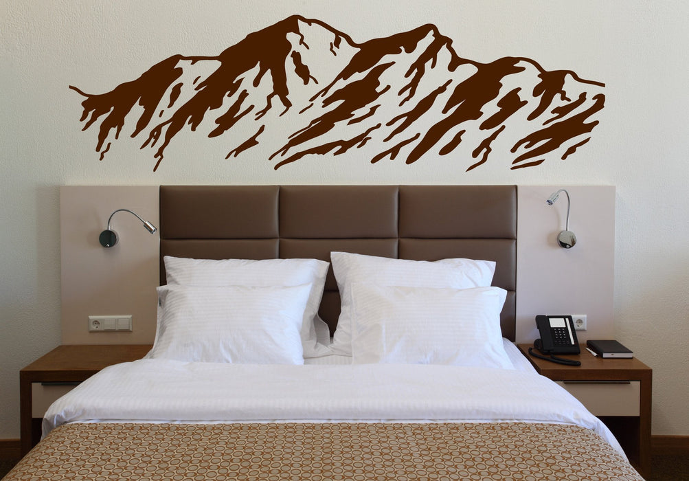 Vinyl Decal Nature Wall Sticker Majestic Mountains Snowy Peaks Living Room (n348)