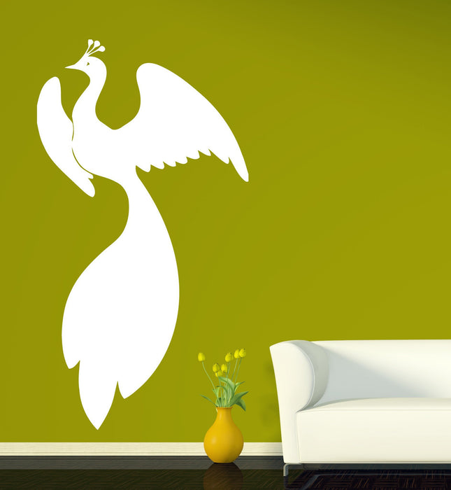 Vinyl Decal Nature Wall Sticker Bird Magic Fairytale King-Bird Wings Dressy Tail Unique Gift (n350)