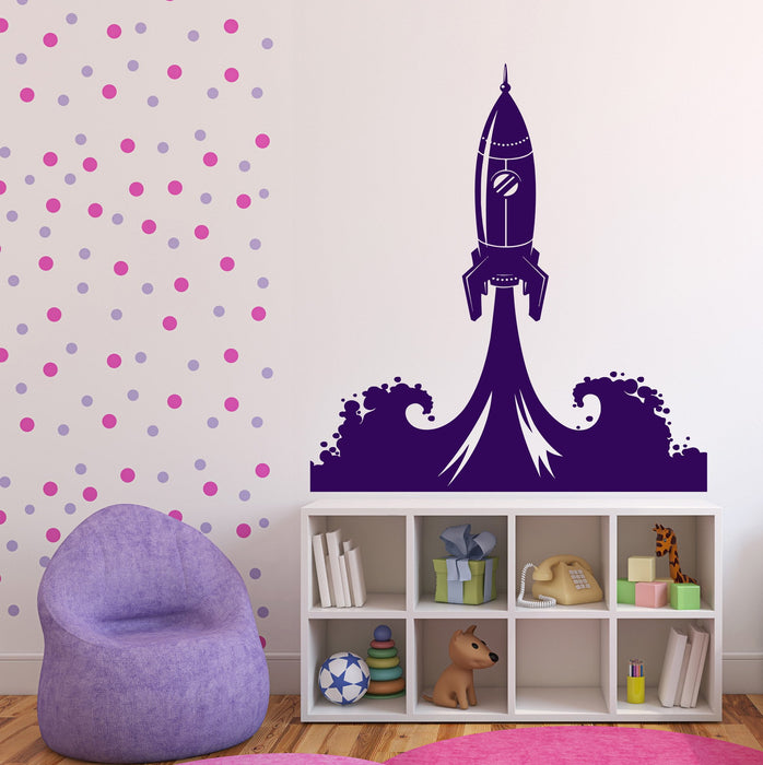 Vinyl Decal Nursery Wall Stickers Rocket Rise Trace Ship Hull Portholes Unique Gift (n351)