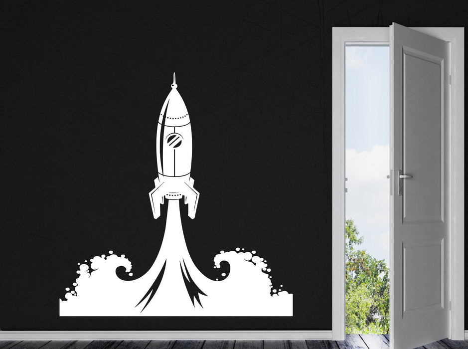 Vinyl Decal Nursery Wall Stickers Rocket Rise Trace Ship Hull Portholes Unique Gift (n351)