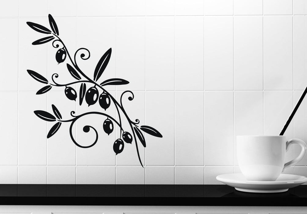 Vinyl Decal Nature Wall Sticker Olive Branch Olive Oil Fruits Ripen Beneficial Unique Gift (n359)