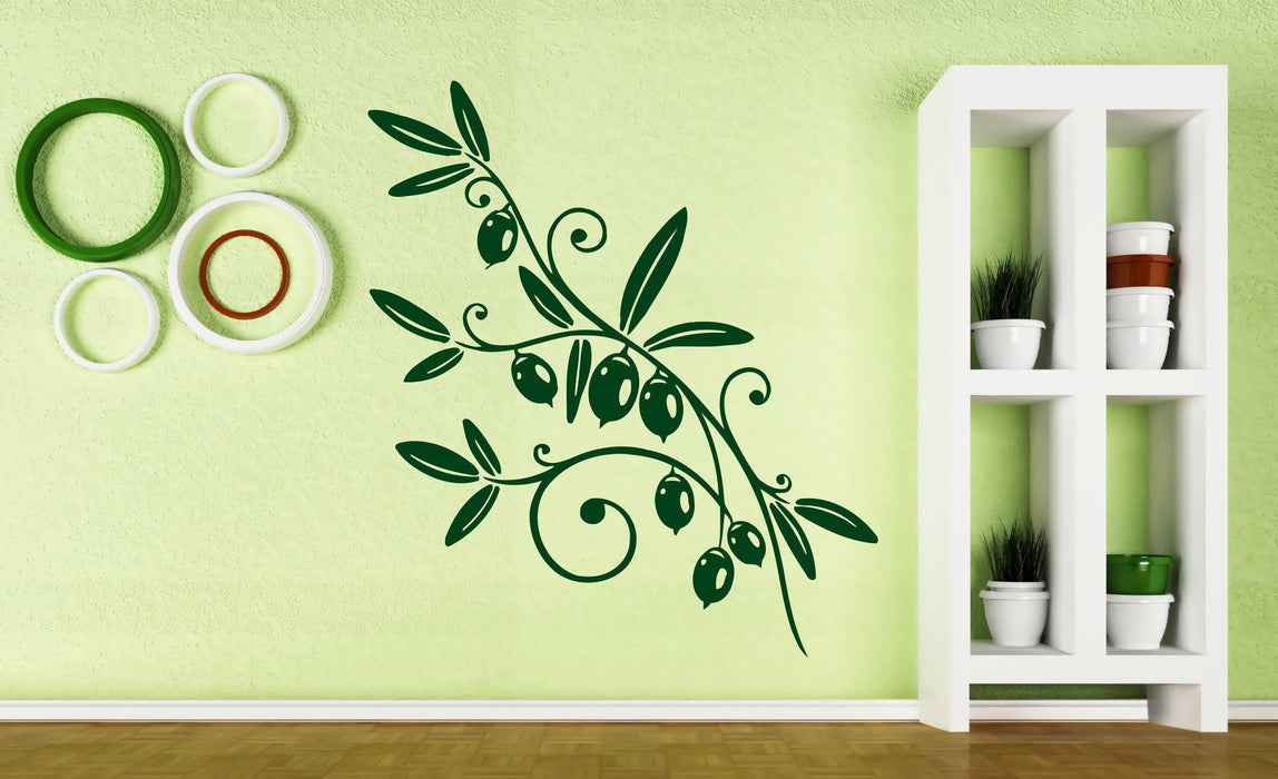 Vinyl Decal Nature Wall Sticker Olive Branch Olive Oil Fruits Ripen Beneficial Unique Gift (n359)