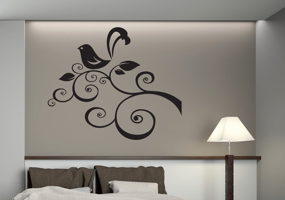 Vinyl Decal Classic Style Wall Stickers Beautiful Paradise Bird Branch Unique Gift (n363)