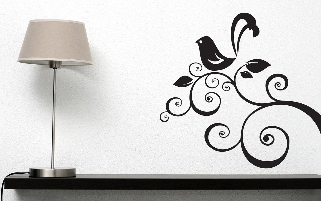 Vinyl Decal Classic Style Wall Stickers Beautiful Paradise Bird Branch Unique Gift (n363)