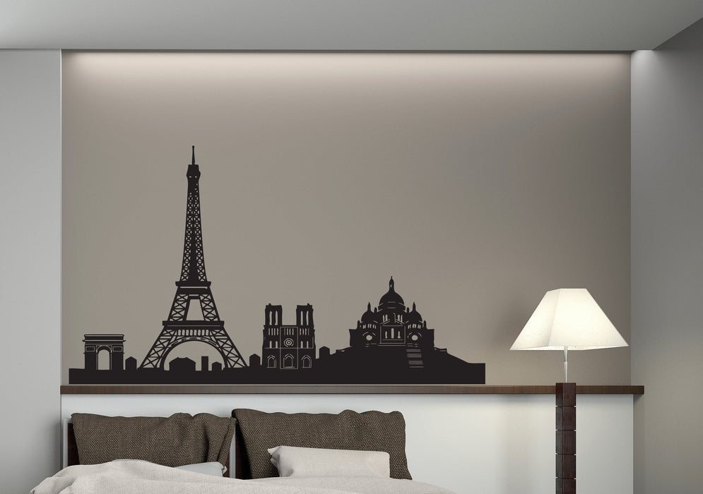 Vinyl Decal Cities of the World Wall Sticker Paris Sights Eiffel Tower Arch Cathedral Unique Gift (n379)