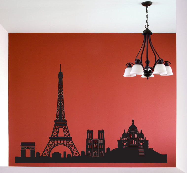 Vinyl Decal Cities of the World Wall Sticker Paris Sights Eiffel Tower Arch Cathedral Unique Gift (n379)