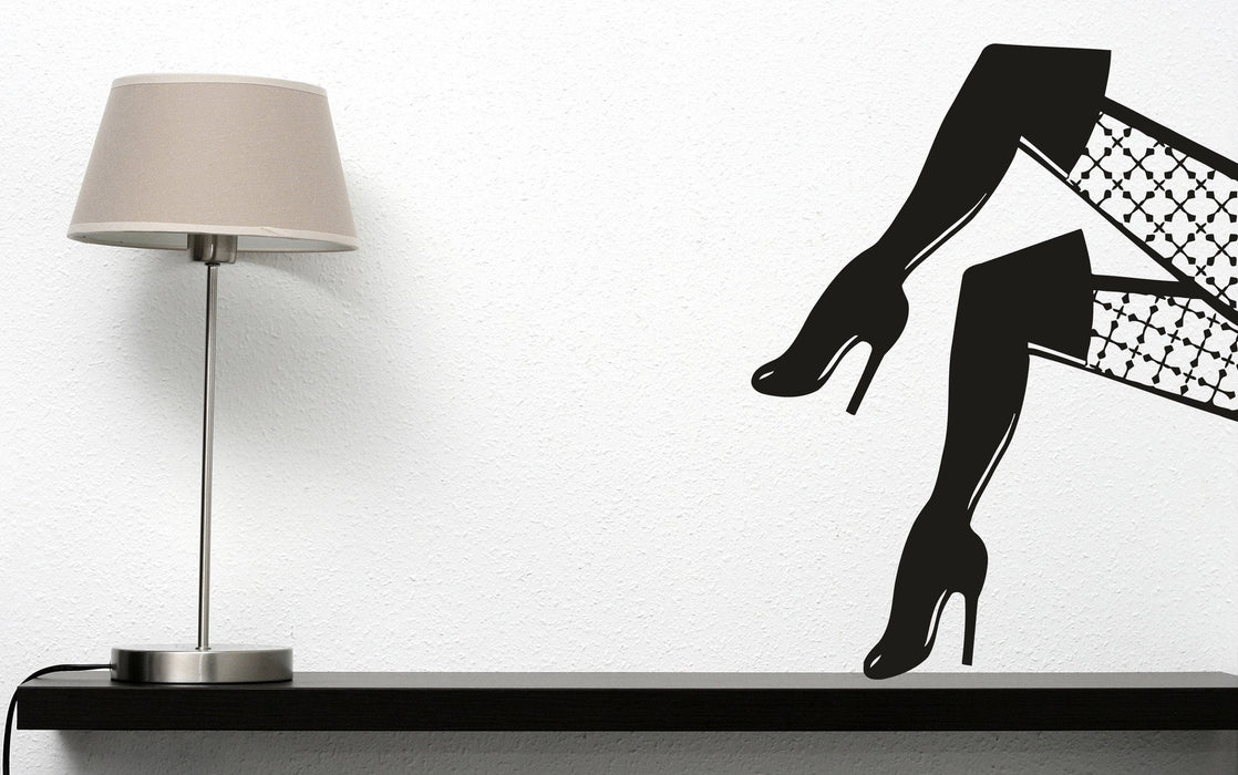 Vinyl Decal Beauty Woman Wall Sticker Graceful Female Sexy Legs Stockings Treads Unique Gift (n380)