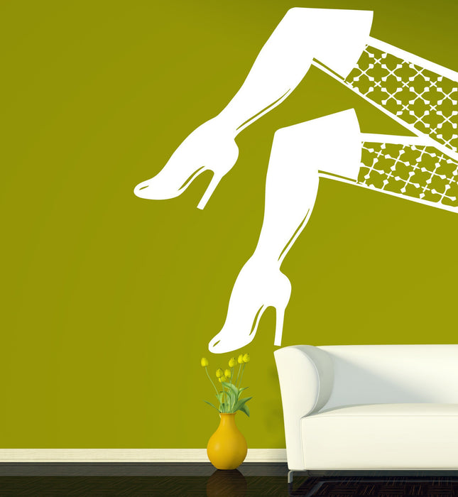 Vinyl Decal Beauty Woman Wall Sticker Graceful Female Sexy Legs Stocki ...