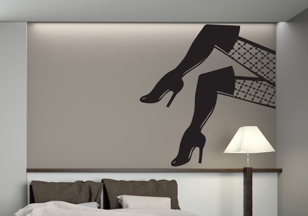 Vinyl Decal Beauty Woman Wall Sticker Graceful Female Sexy Legs Stocki ...
