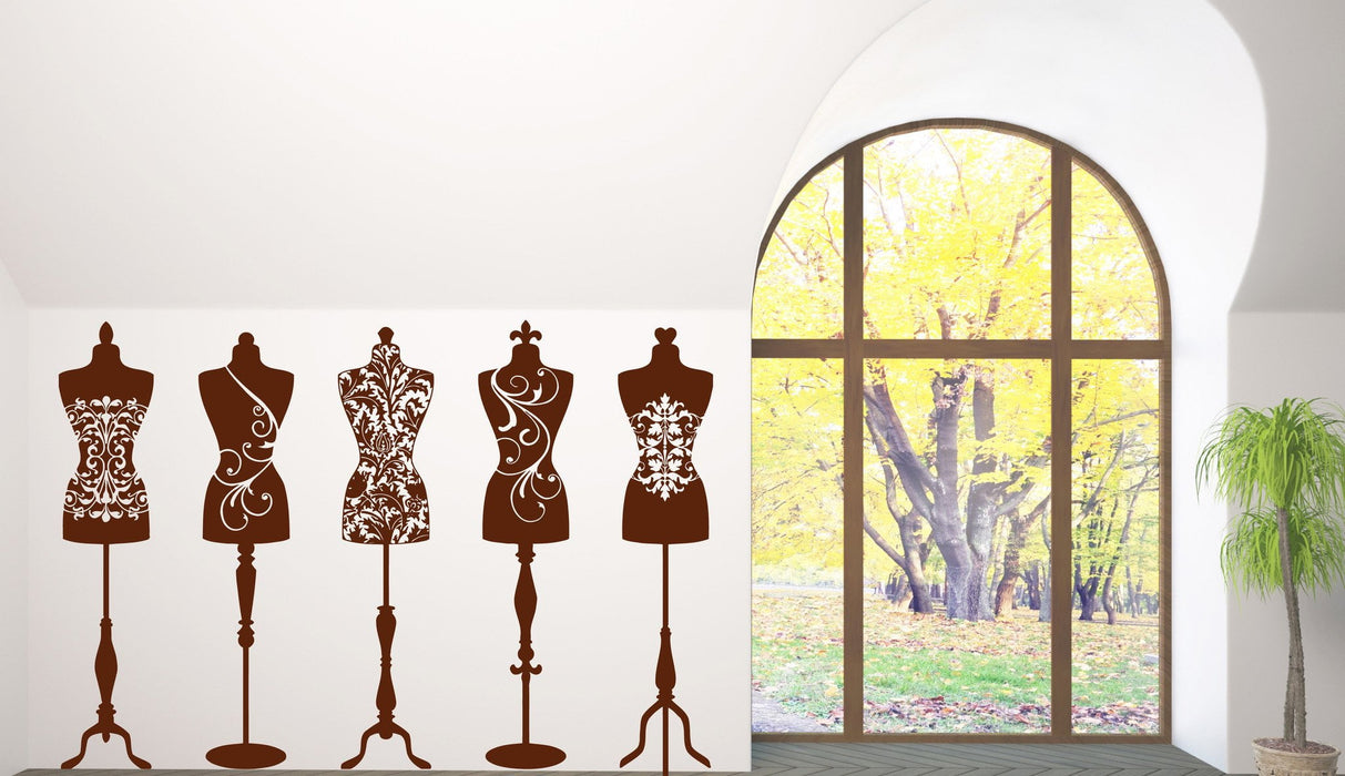 Vinyl Decal Couture Wall Sticker Beauty Fashion Studio Dress Mannequins Unique Gift (n393)