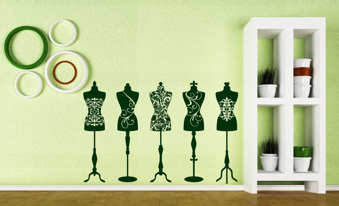 Vinyl Decal Couture Wall Sticker Beauty Fashion Studio Dress Mannequins Unique Gift (n393)