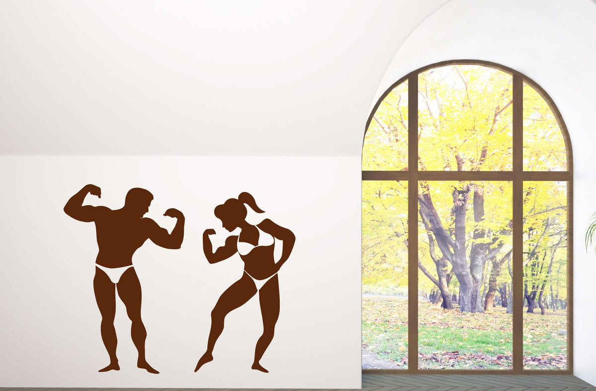 Body Shape Sticker Vinyl Decal Athletic Wall Stickers Sport Fitness Beautiful Body Muscle ...