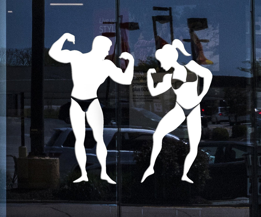 Window Vinyl Decal Athletic Wall Stickers Sport Fitness Beautiful Body Muscles Relief Unique Gift (n403w)