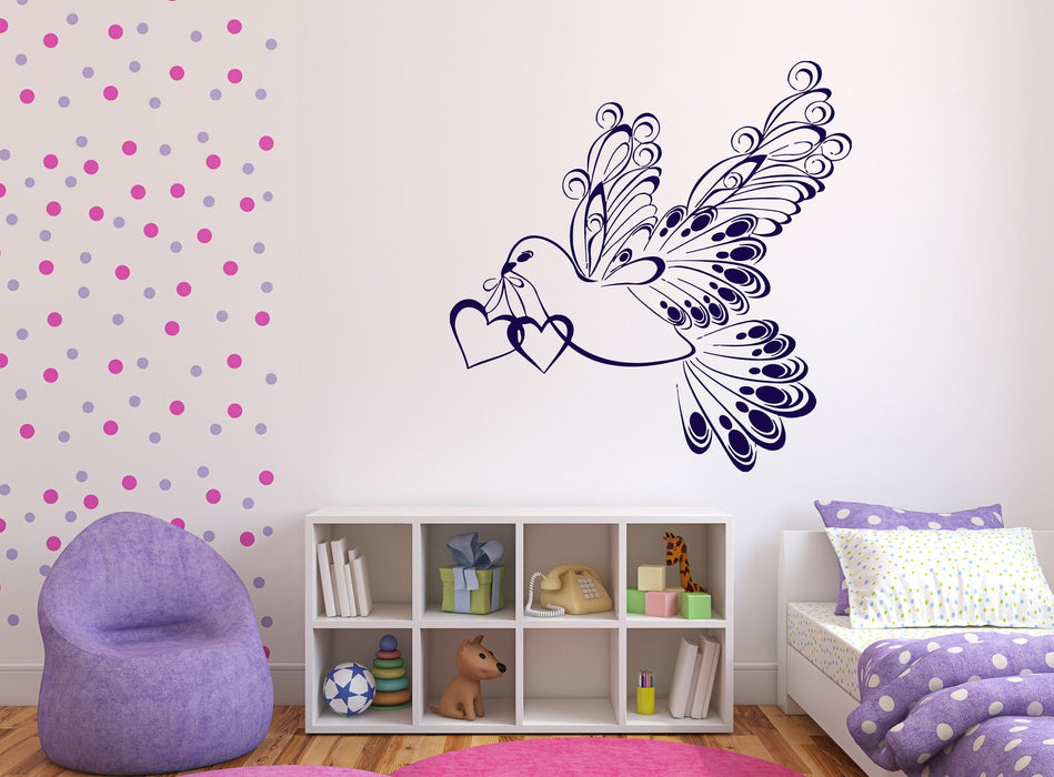 Vinyl Decal Decor for Living Room Wall Sticker White Dove Symbol Peace Love Happiness Unique Gift (n407)