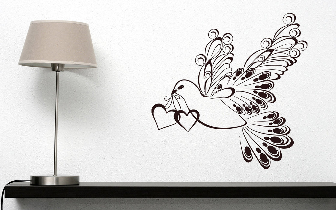 Vinyl Decal Decor for Living Room Wall Sticker White Dove Symbol Peace Love Happiness Unique Gift (n407)