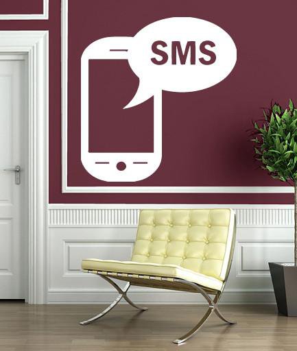Vinyl Decal Communication and IT Wall Stickers Phone SMS Messages Communication Link Unique Gift (n411)