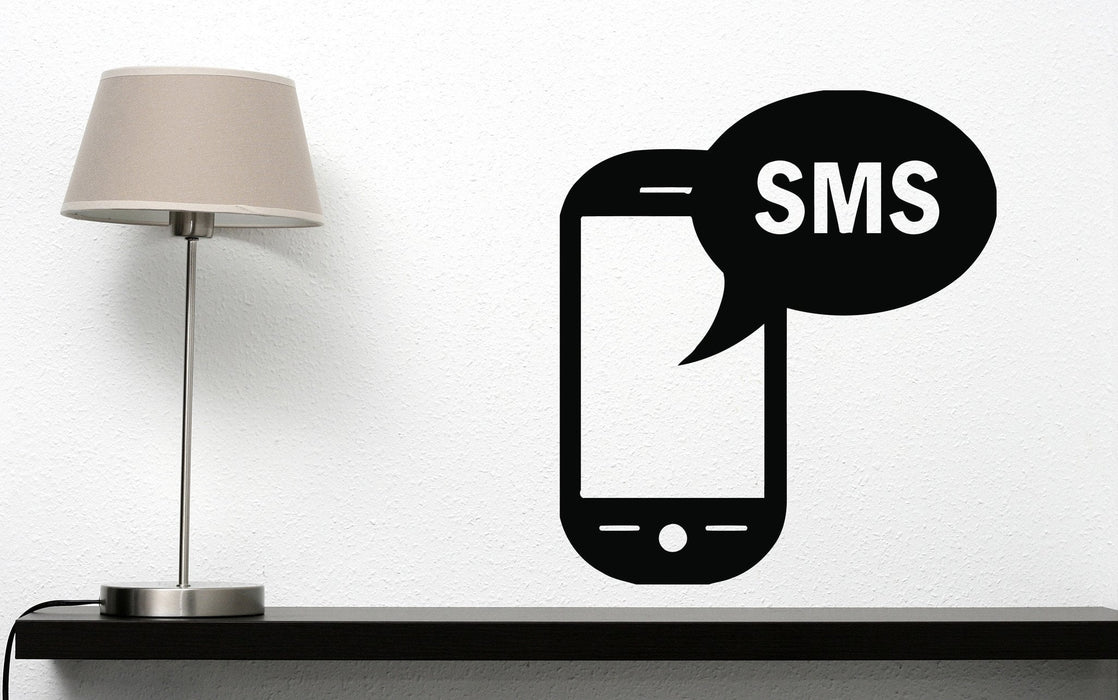 Vinyl Decal Communication and IT Wall Stickers Phone SMS Messages Communication Link Unique Gift (n411)