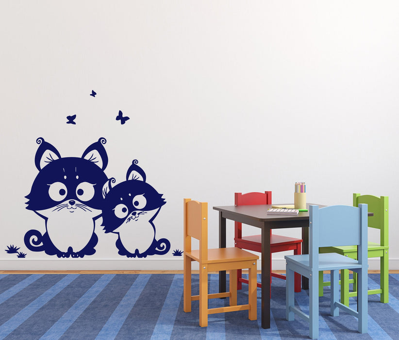Vinyl Decal Decor for a Child's Room Wall Stickers Funny Cute Kittens Unique Gift (n415)