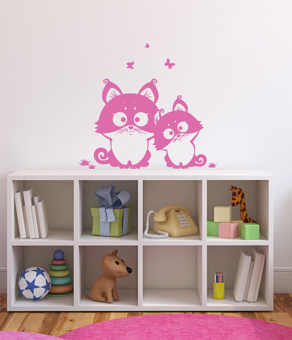 Vinyl Decal Decor for a Child's Room Wall Stickers Funny Cute Kittens Unique Gift (n415)