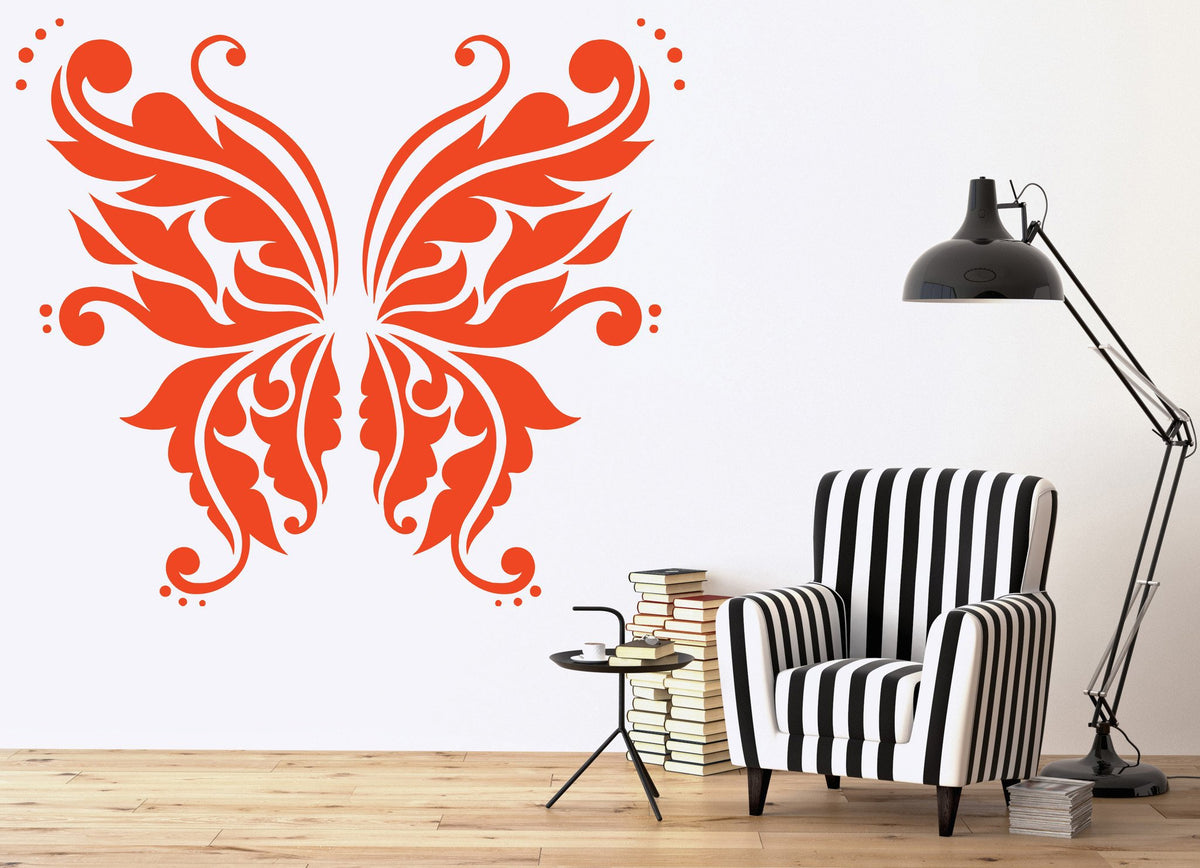 Wall Sticker Vinyl Decal Most Beautiful Butterfly Fairy Wings Mural Un ...